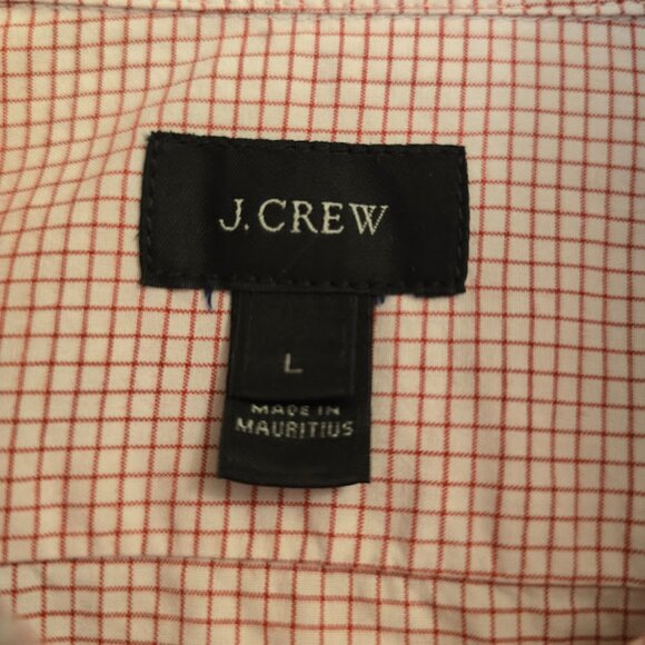 J.CREW MEN'S RED WHITE BUTTON DOWN SHIRT NWT SIZE LARGE SLIM COTTON - Picture 2 of 9